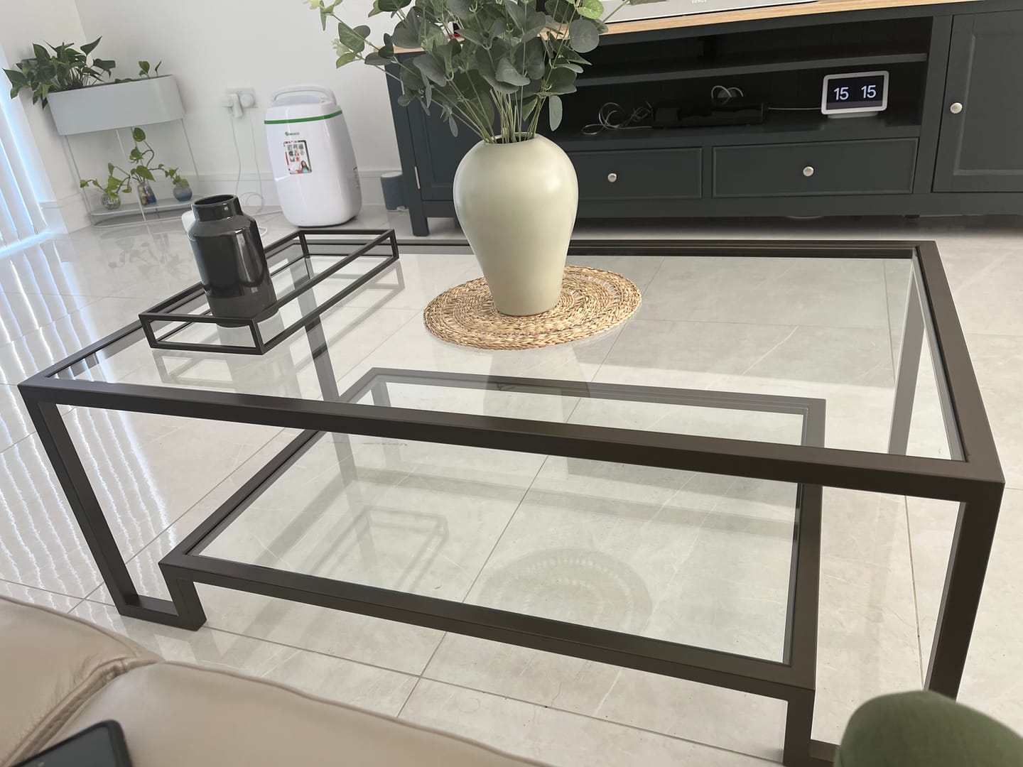 Customer photo review of Decorative Tray Metal Glass - Dark Bronze