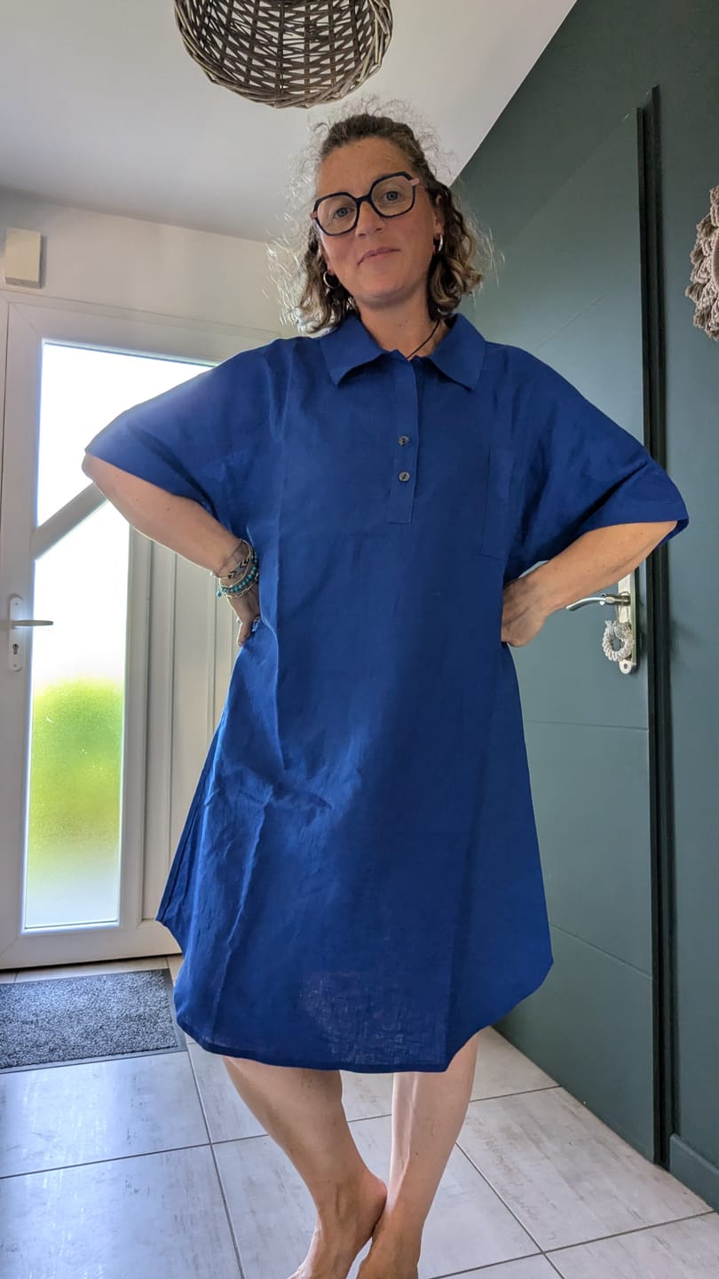 Customer photo review of Robe Lucette lin bleu majorelle