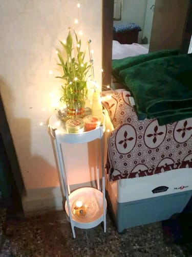 Customer photo review of UC-1 Premium Big Metal Multi-Tier Planter Stand for Home Décor (Gold Set of 2) Pot Holder