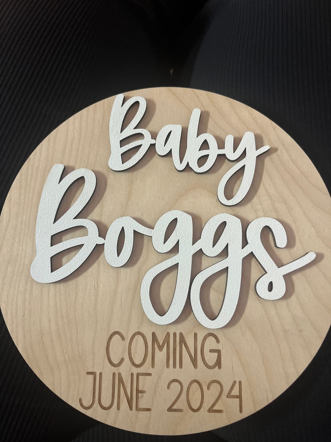 Customer photo review of Pregnancy Announcement Sign