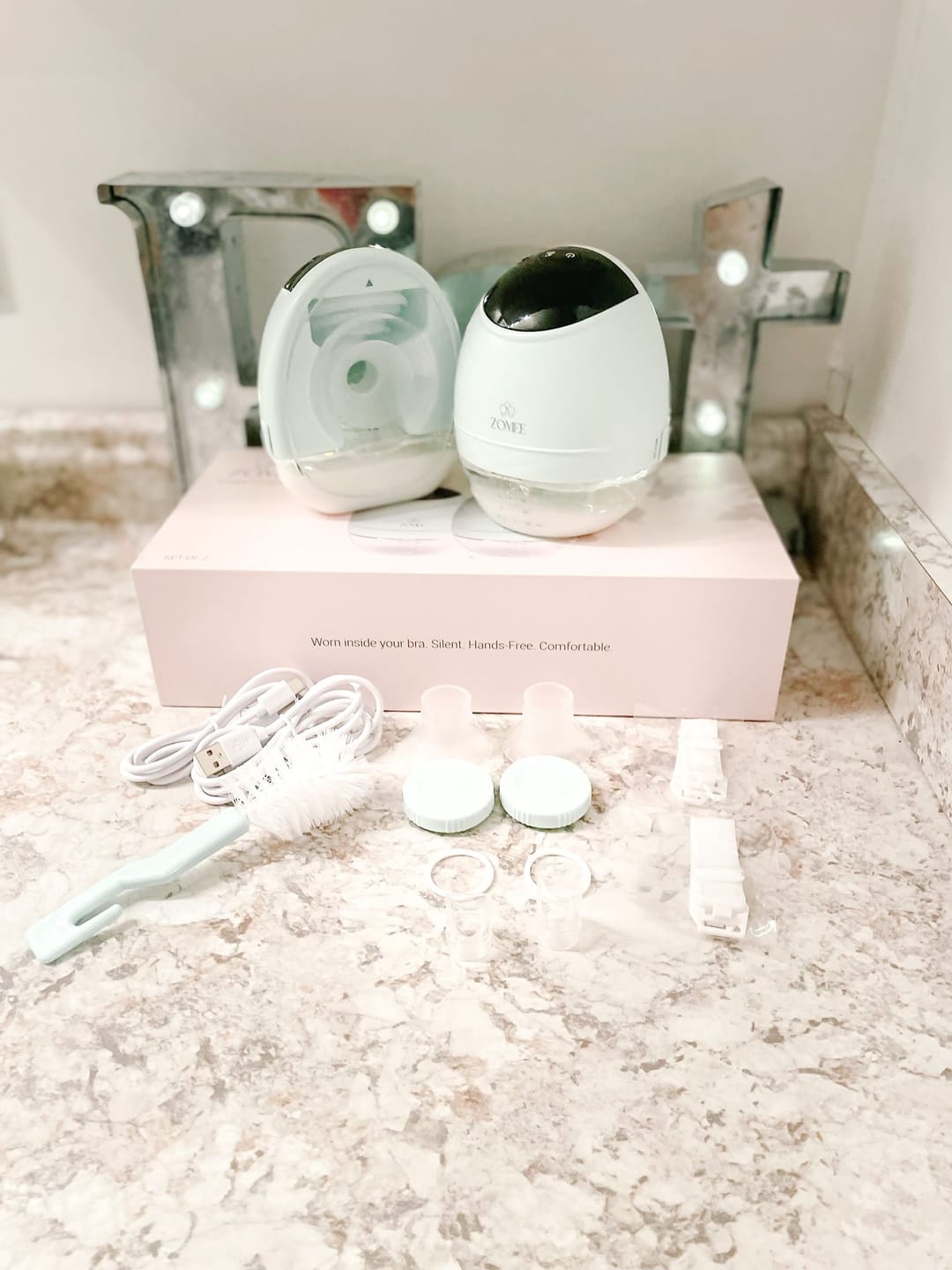 Customer photo review of Zomee Fit Wearable Hands Free Breast Pump
