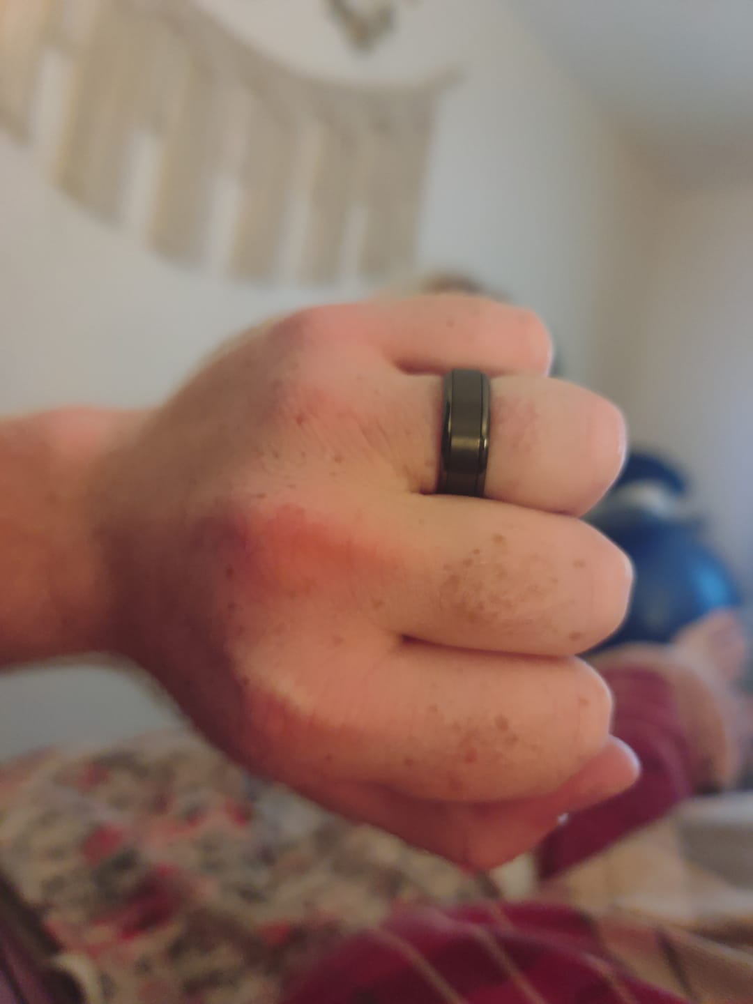 Customer photo review of PHANTOM | Black Titanium Ring, Spinner Wedding Band