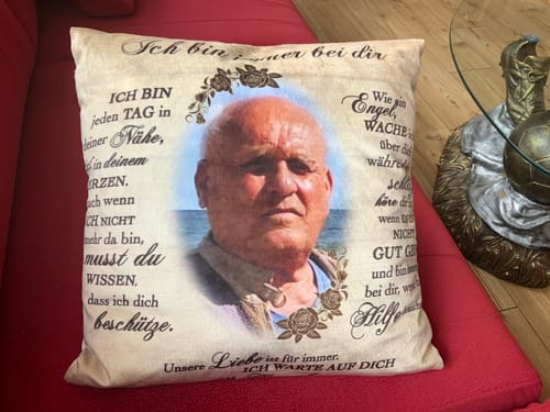 Customer photo review of Ich bin immer bei dir - Paar-Kissen