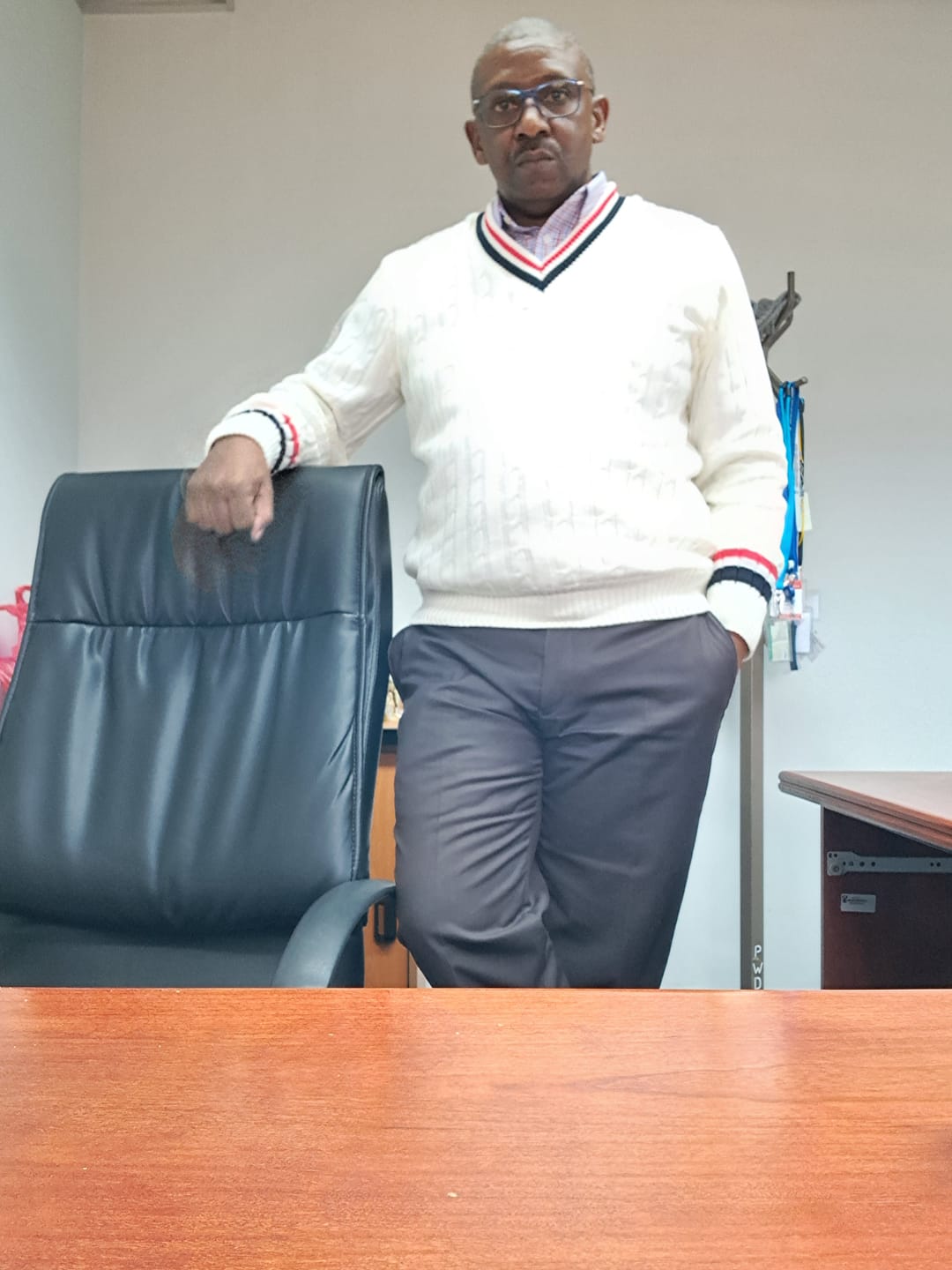 Customer photo review of Cream, Red & Blue Cricket Jersey