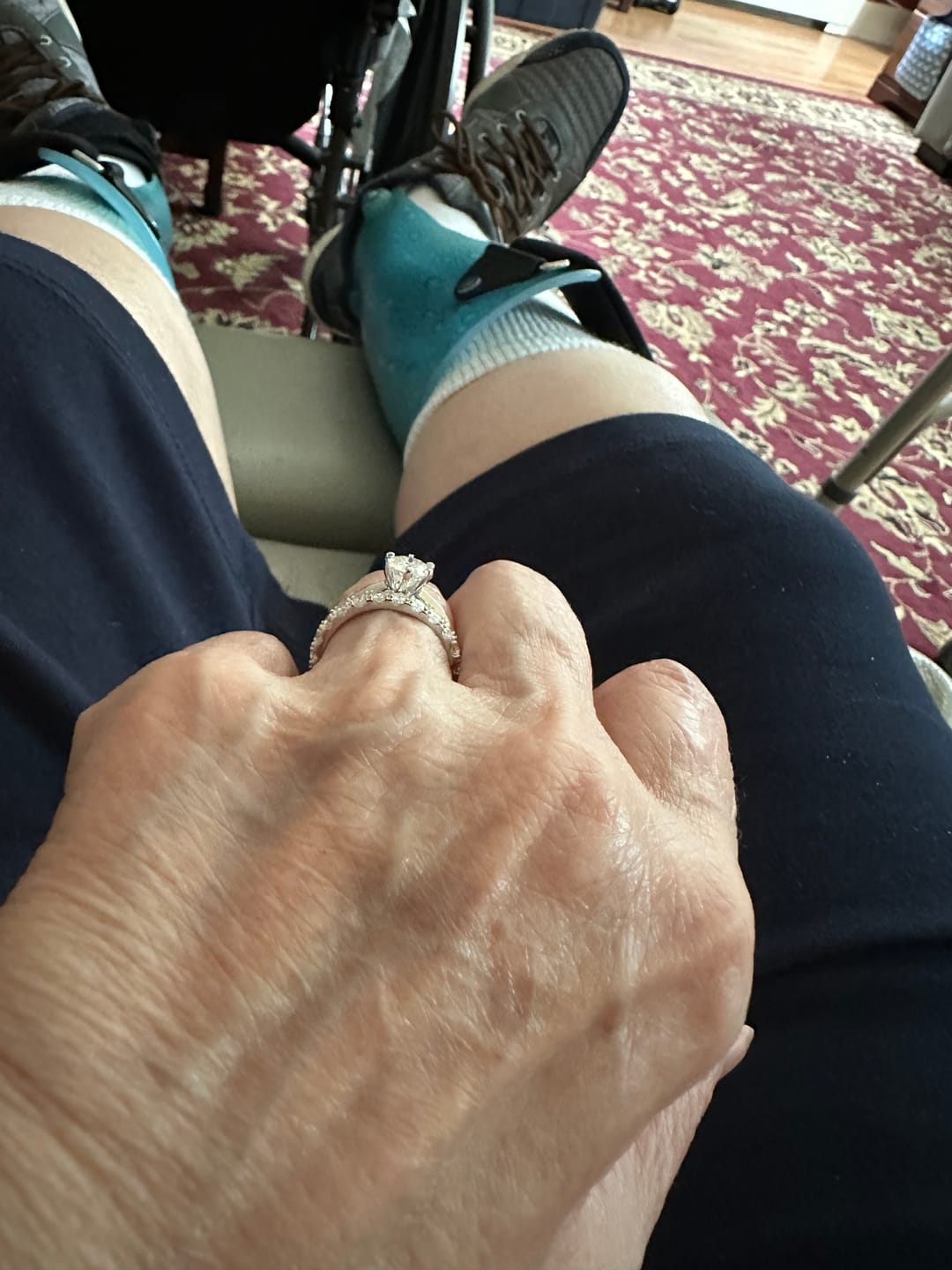 Customer photo review of Pave Moissanite Eternity Wedding Band Ring In Sterling Silver