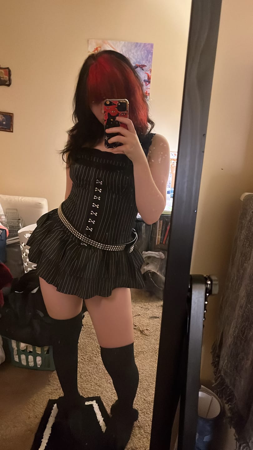 Customer photo review of Grunge Doll Stripes Flared Romper Dress