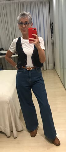 Cláudia S. review of Calça Jeans Wide Leg Buriti Azul Médio image 1 out of 1