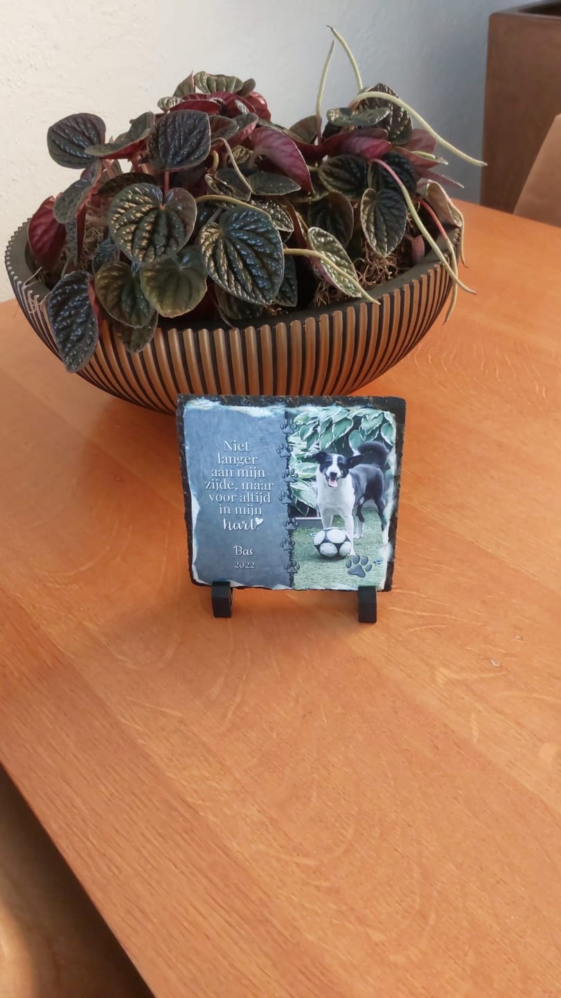 Customer photo review of Voor altijd in het hart - Gepersonaliseerde leisteen