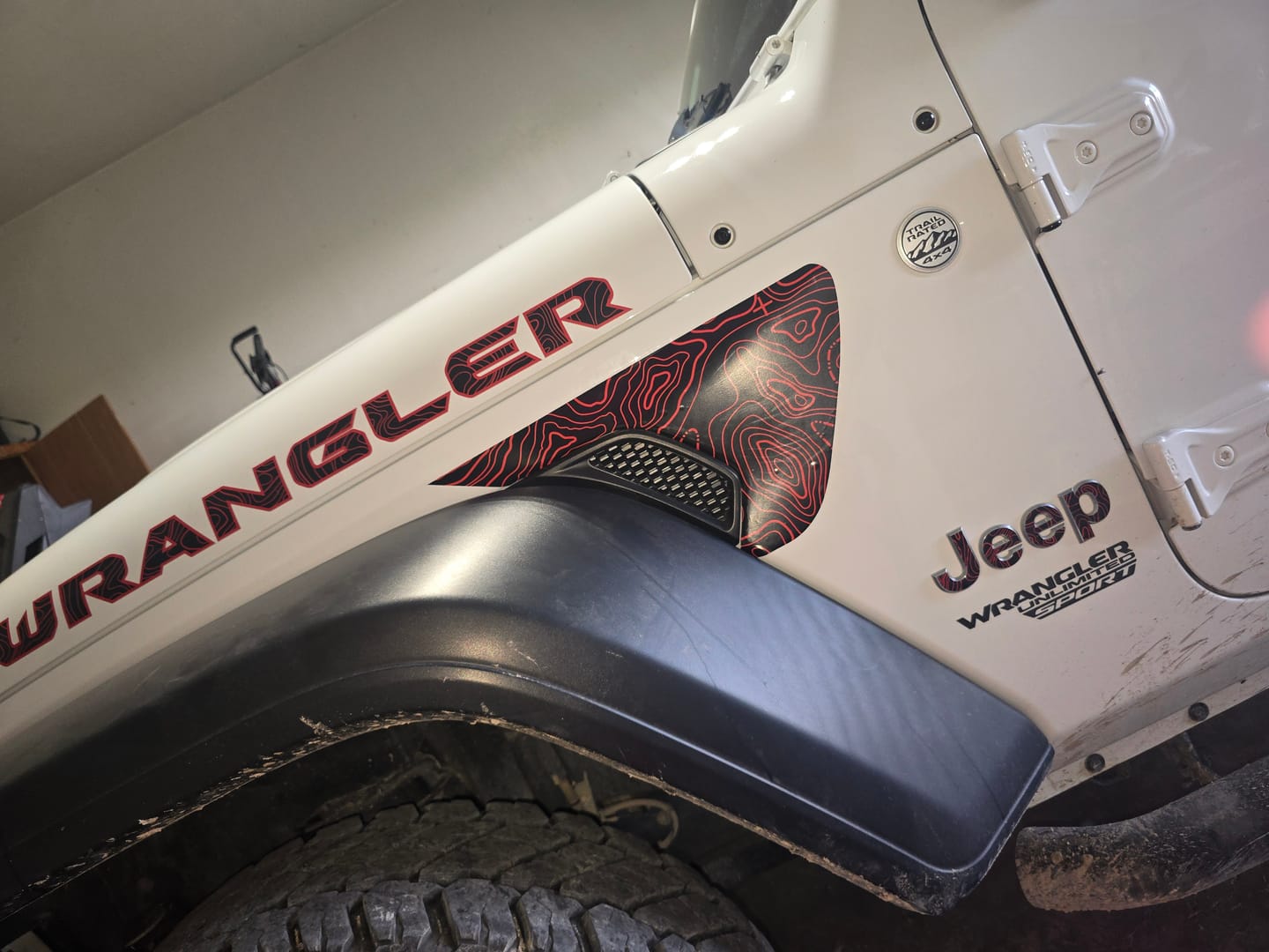 Customer photo review of Fender Vent Decal Set | Topographical Map - fits Wrangler JL & Gladiator JT