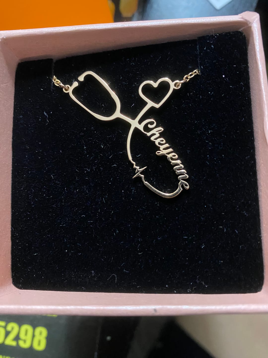 Customer photo review of Stethoscope Name Necklace EKG