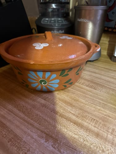 Customer photo review of Mexican Clay Cazuela Cooking Pot Lead Free Authentic Clay Pots Sarten de Barro Hondo Casuela