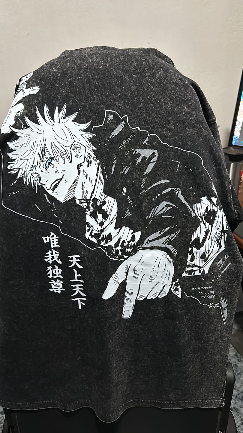 Customer photo review of Camisa Satoru Gojo ACID WASH - Jujutsu Kaisen