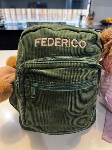Customer photo review of Corduroy Backpack - Forest