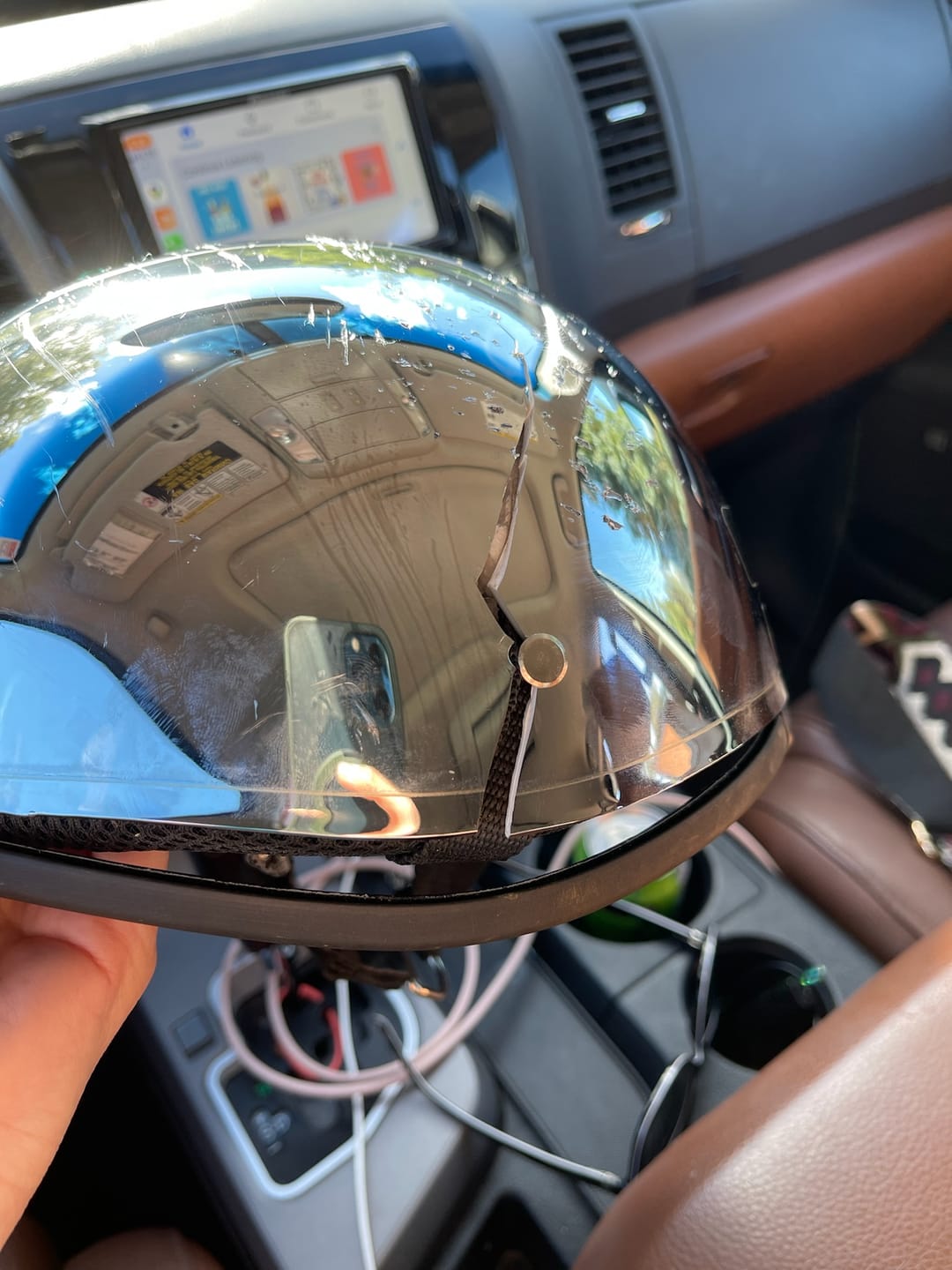 Customer photo review of Smallest Lightest SOA DOT Beanie Helmet / Chrome