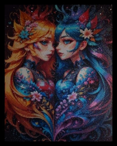 Customer photo review of 5D Diamond Painting AB Steine Zwillinge