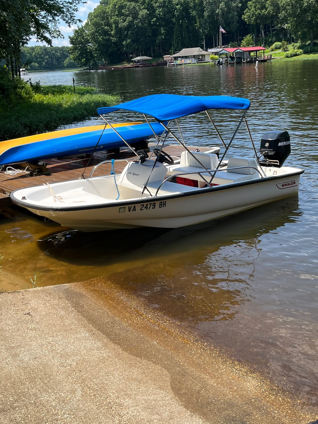 Customer photo review of Stainless Bimini Top - Fits Boston Whaler 13, 15, 17 Classics And 130 Sport