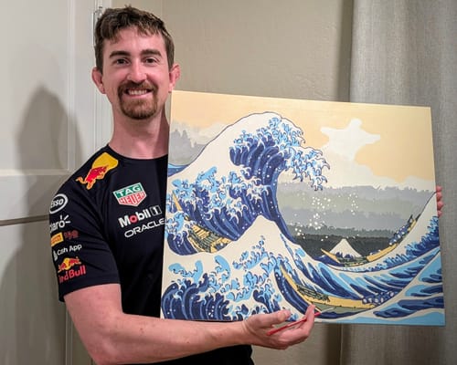 Customer photo review of The Great Wave - Paint by Numbers