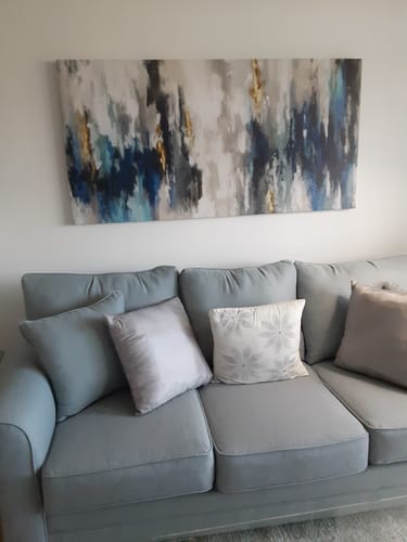 Customer photo review of 'Abstract Blue & Gold' Framed Canvas