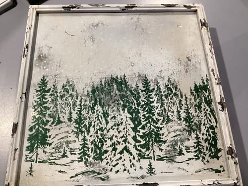 Customer photo review of Forest Pattern - Mesh Stencil 12x12