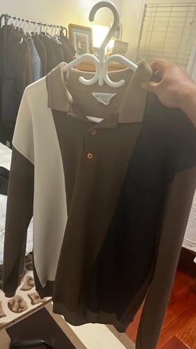 Customer photo review of Vintage Wentworth Sweater Fits Mens Medium Brown Collar Waffle Knit