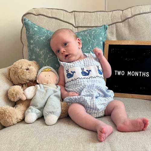 Customer photo review of Whale Time Blue Smocked Sun Bubble