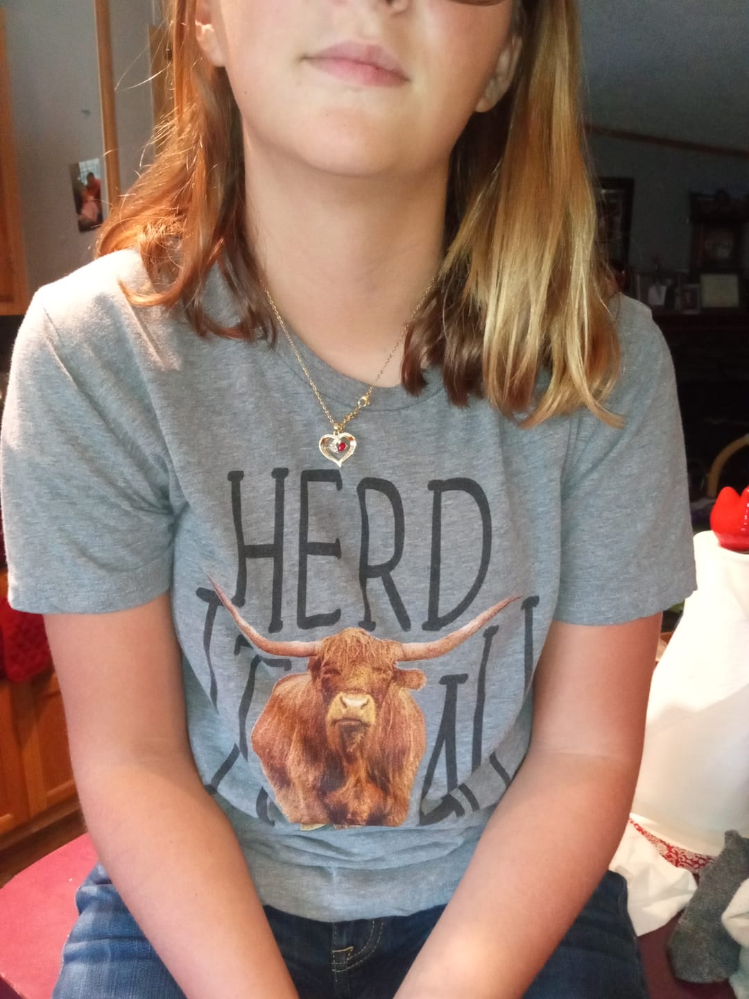 Customer photo review of Forever Love Birthstone & Diamond Heart Pendant Necklace