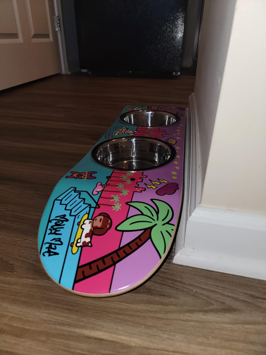 Customer photo review of Shred City Skateboard Dog Bowl