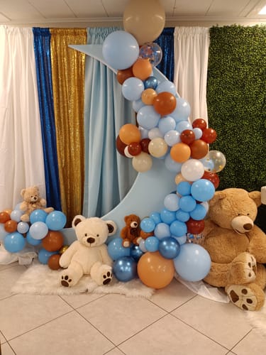 Customer photo review of 6.5ft Portable Crescent Moon Shape Stand for Baby Showers & Birthday & Wedding Events