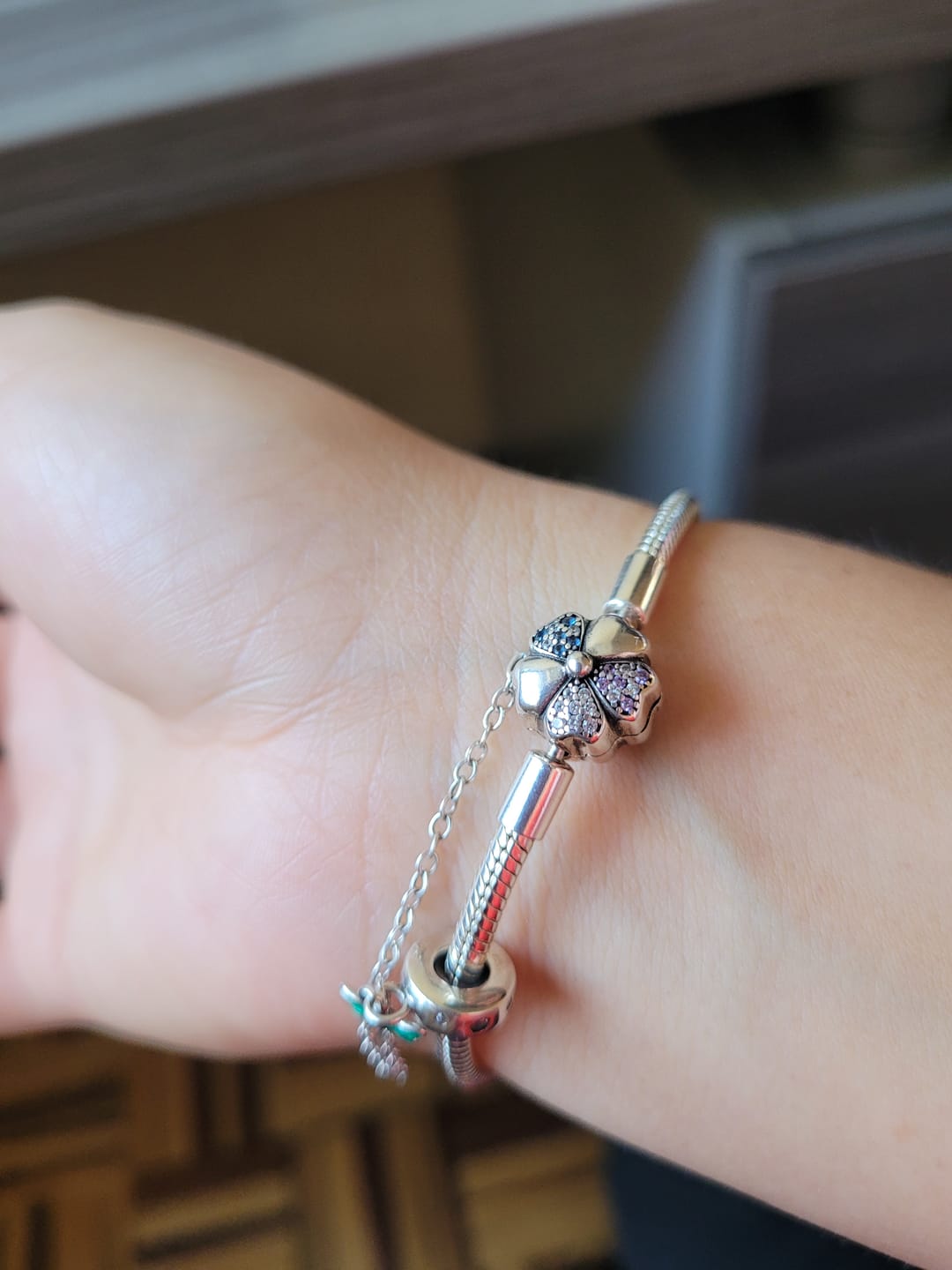 Customer photo review of Pulsera Trebol y Libelula