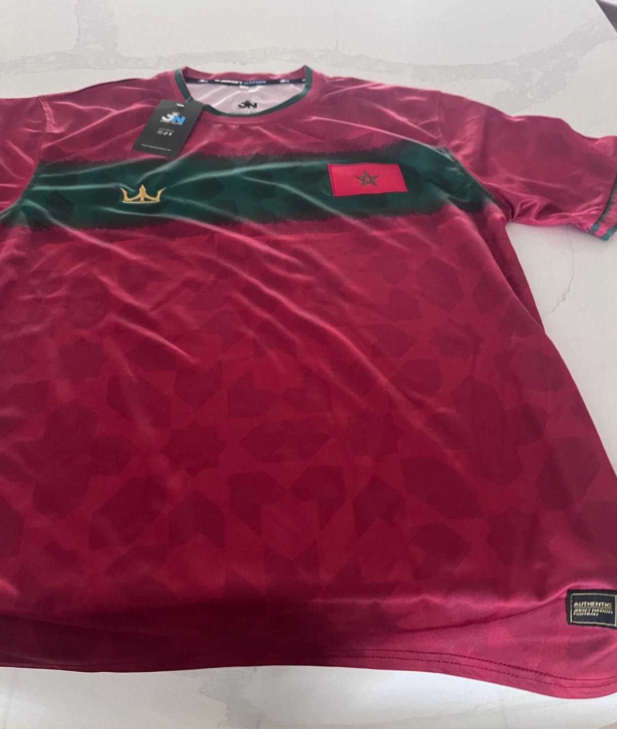 Customer photo review of Morocco Custom Football Jersey