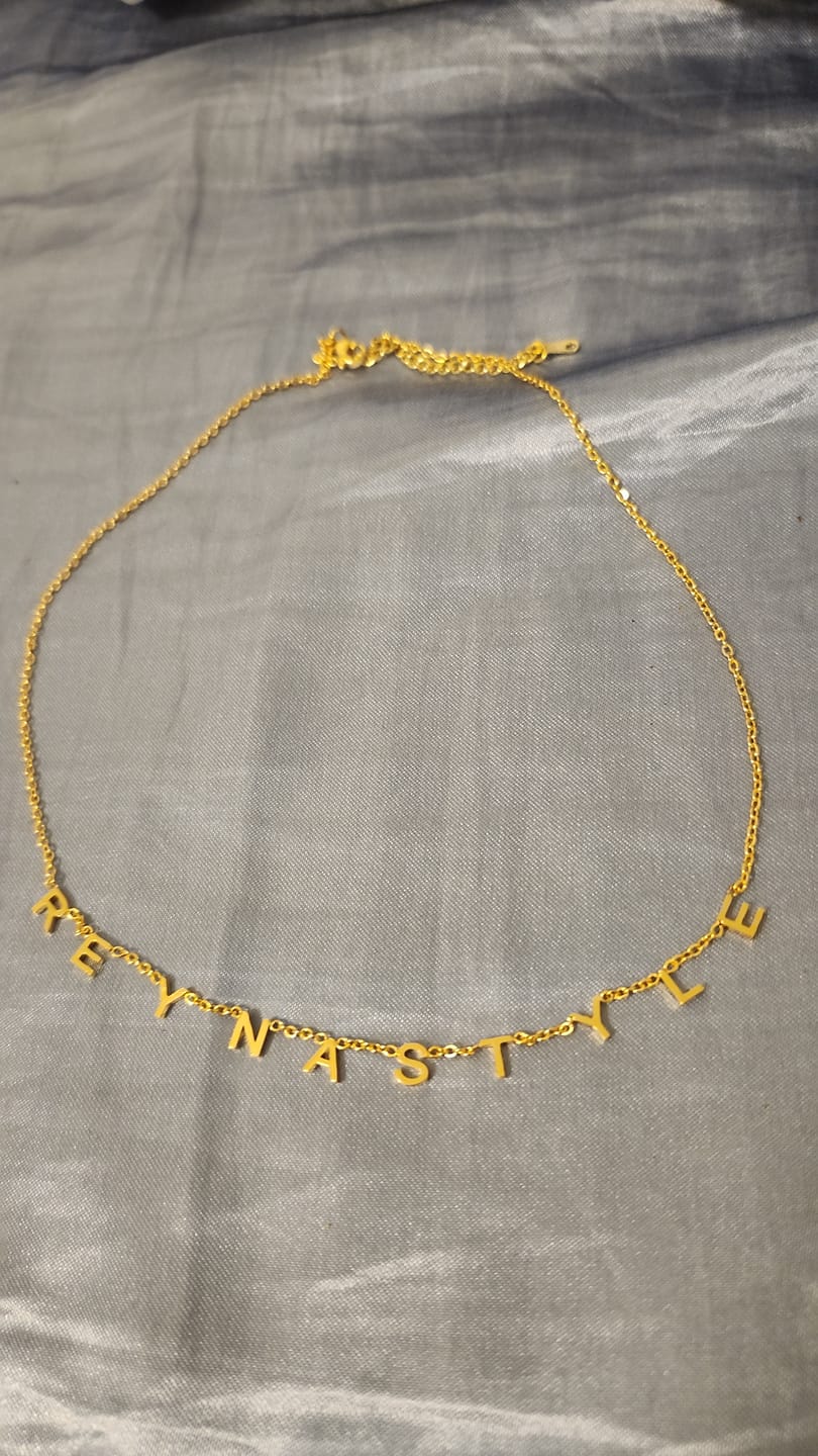 Customer photo review of Custom Letter Necklace