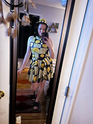 Customer photo review of Emojination Hoodie Skater Dress