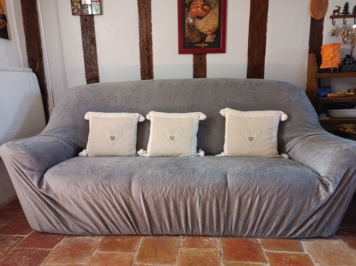 Customer photo review of Gris Clair - Housse Canapé Velours
