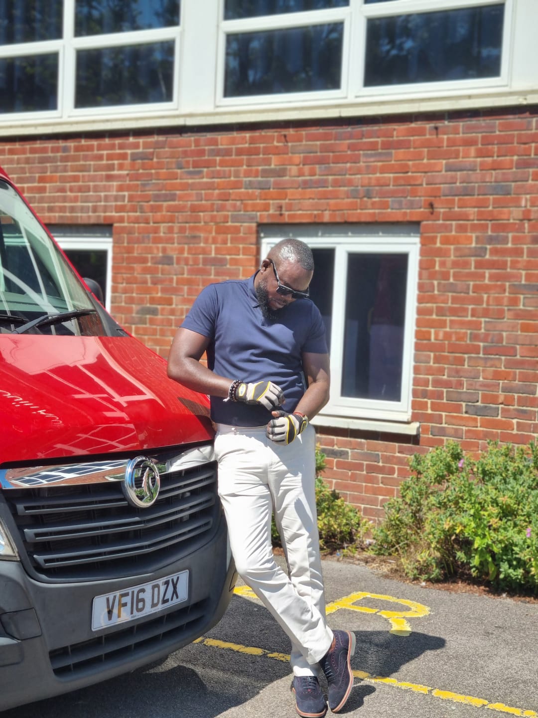Customer photo review of Sta Prest Trousers - Stone