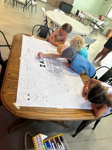 Customer photo review of Child of God Table Size Coloring Sheet
