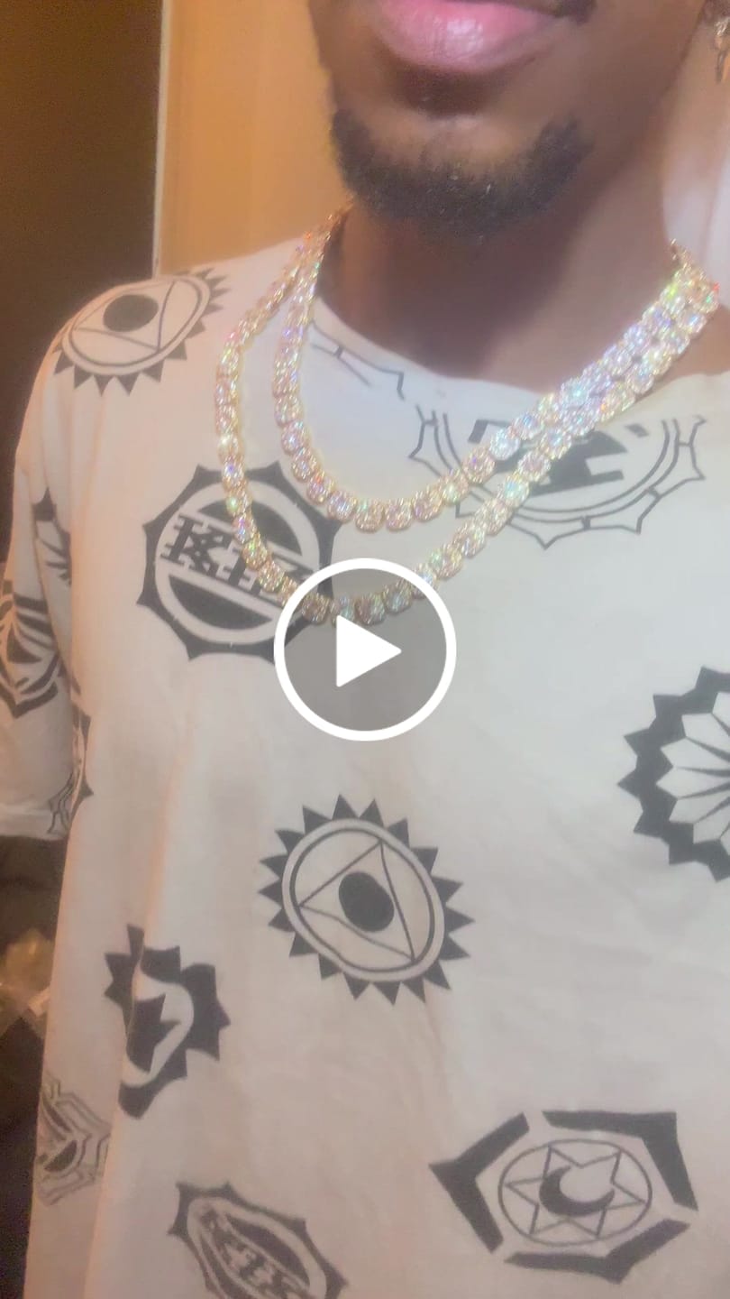 Customer video review of 10mm Clustered Tennis Chain - Gold