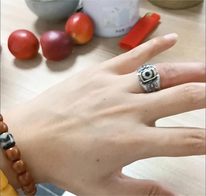 Customer photo review of Protective Energy Dzi Beads Rings