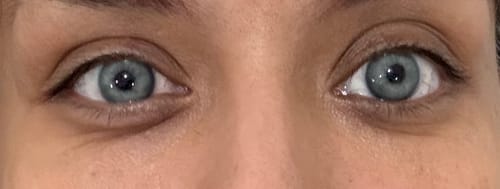 Customer photo review of Claudina Green Colored Contact Lenses