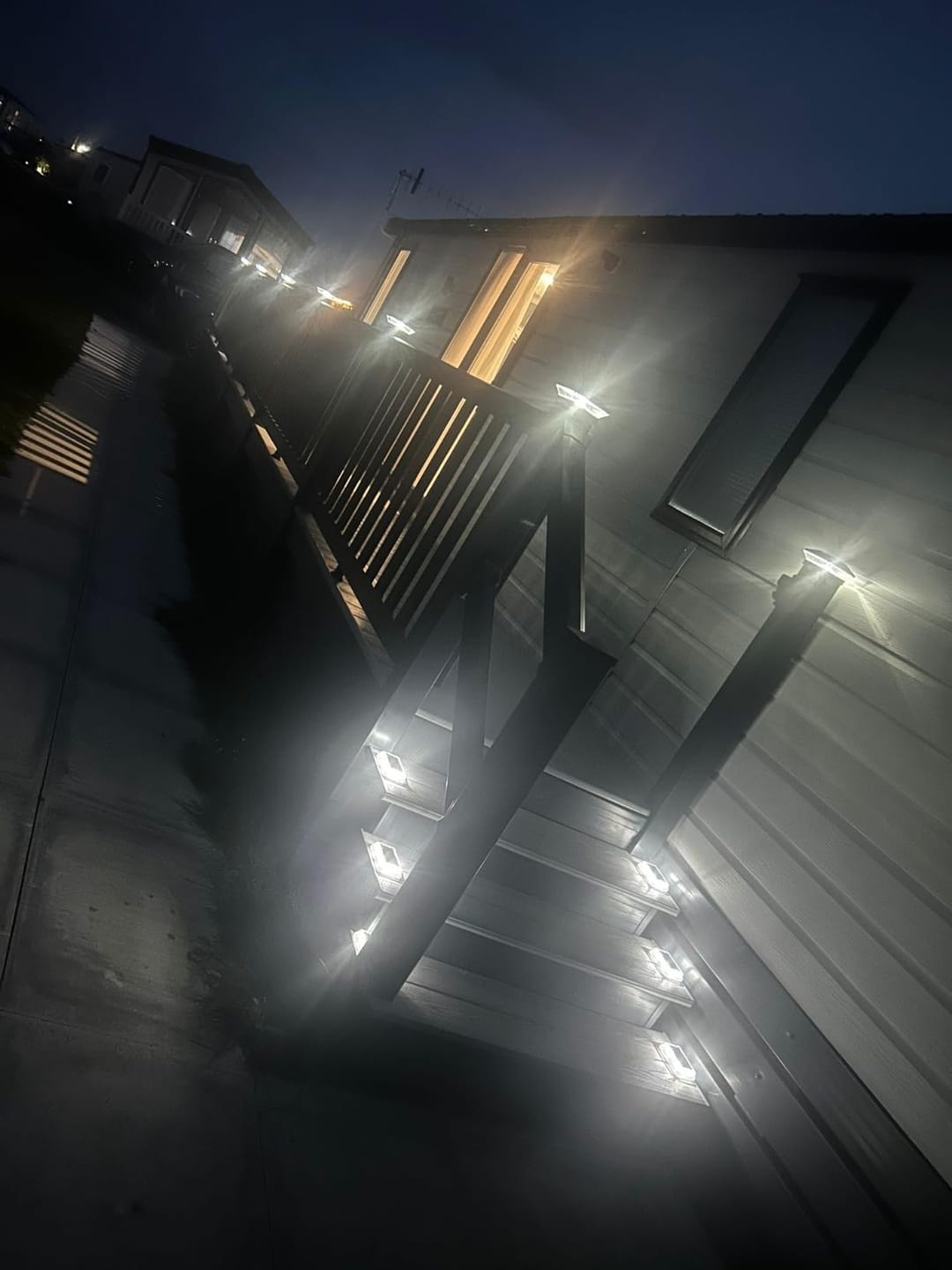 Customer photo review of 6000K/3000K Solar Deck Post Light for Patio 6/12 Pack