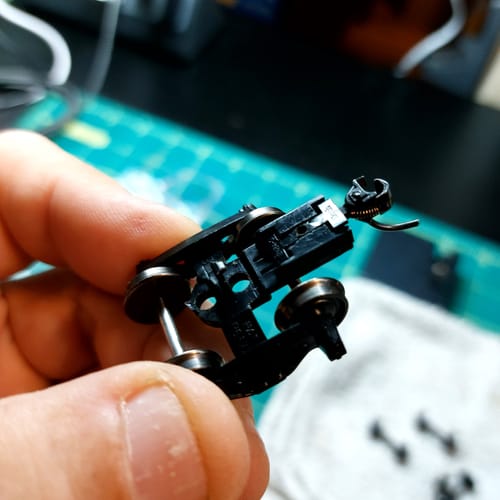 Customer photo review of Kadee #212 HO Scale Talgo Truck Adaptors