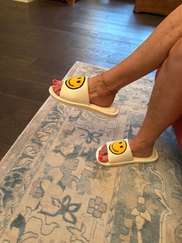 Customer photo review of Happy Face Slides Sandals