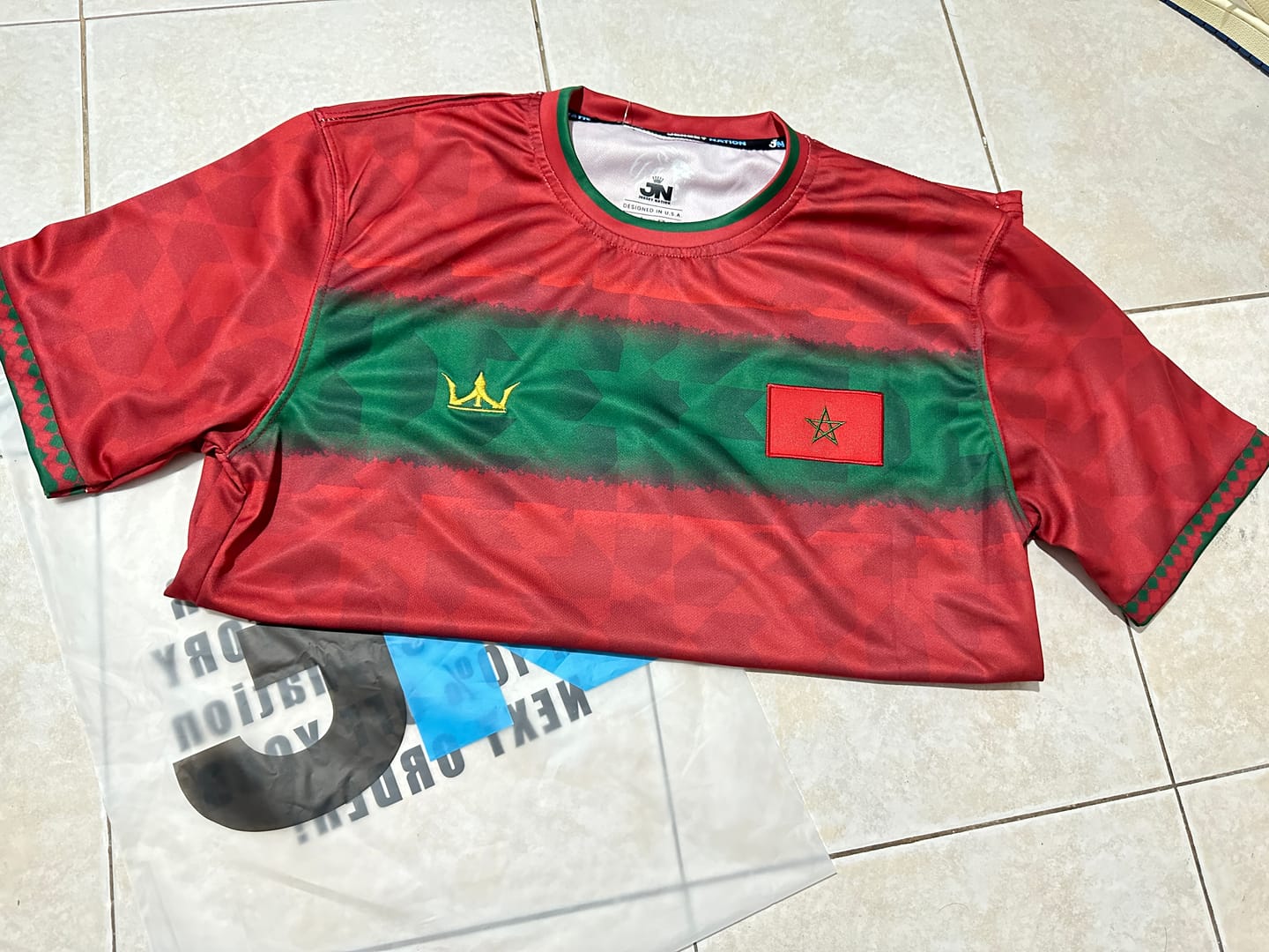 Customer photo review of Morocco Custom Football Jersey