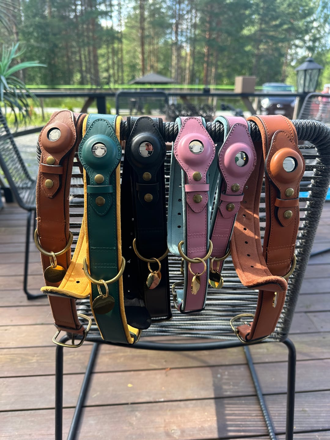 Customer photo review of Keepaws™ Leather AirTag Collar