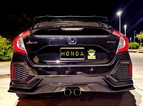 Customer photo review of 2016-21 Honda Civic Hatchback Spoon Style Rear Roof Spoiler Kit