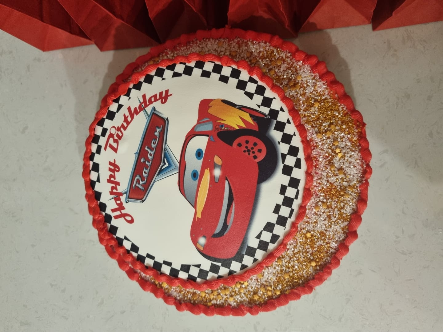 Customer photo review of Cars - Edible Icing Toppers