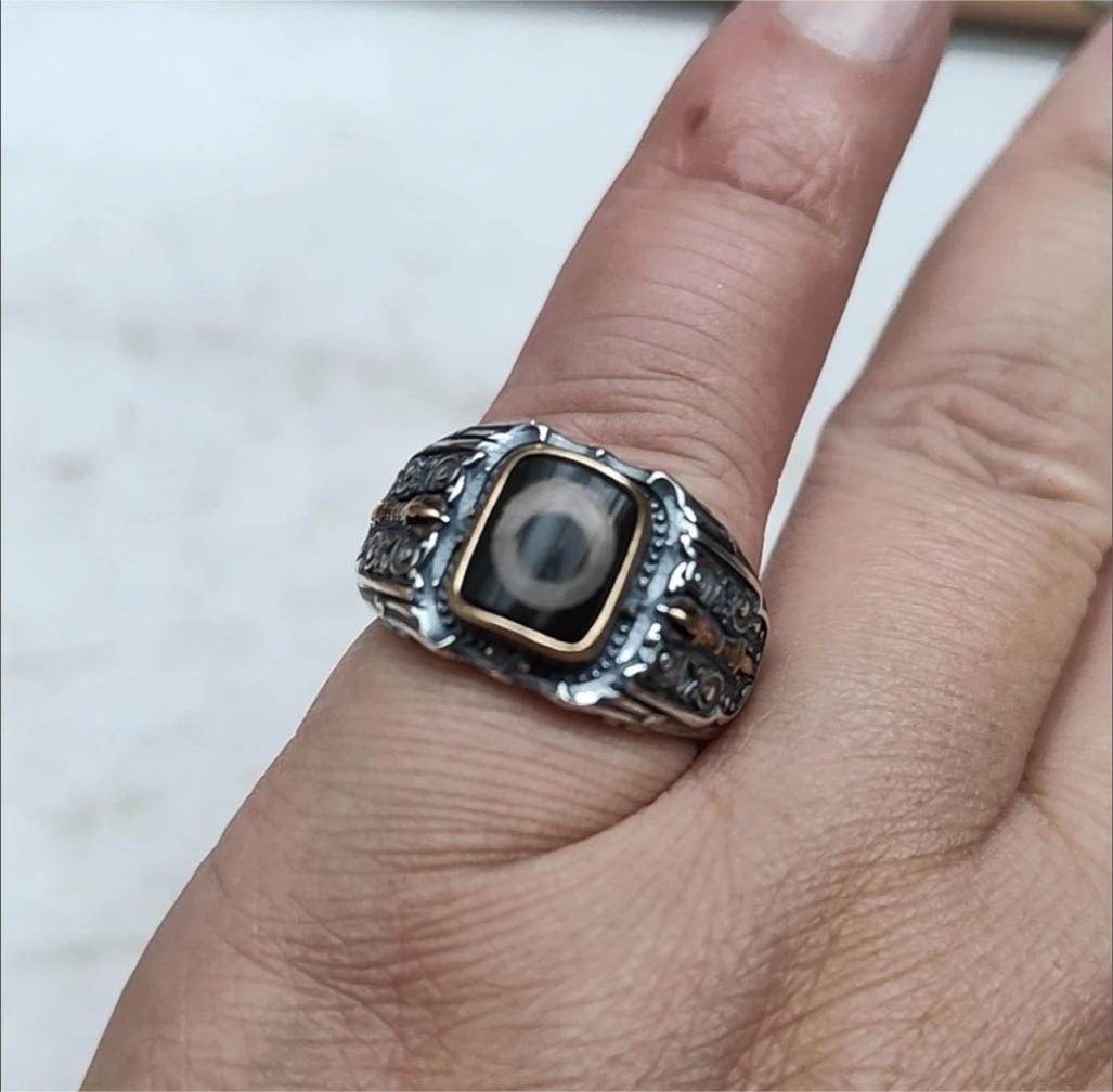 Customer photo review of Protective Energy Dzi Beads Rings