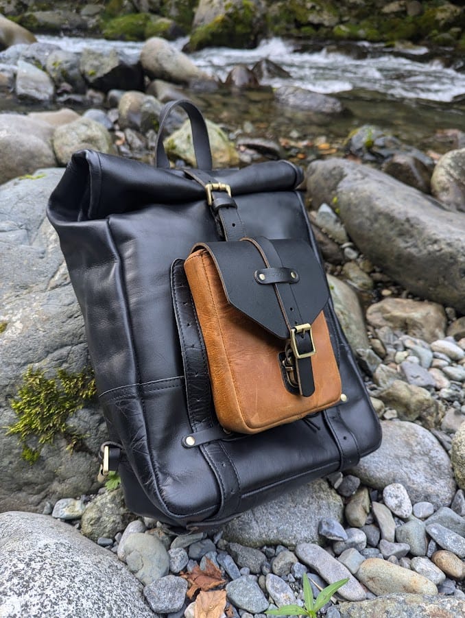 Customer photo review of backpack pannier - classic roll top