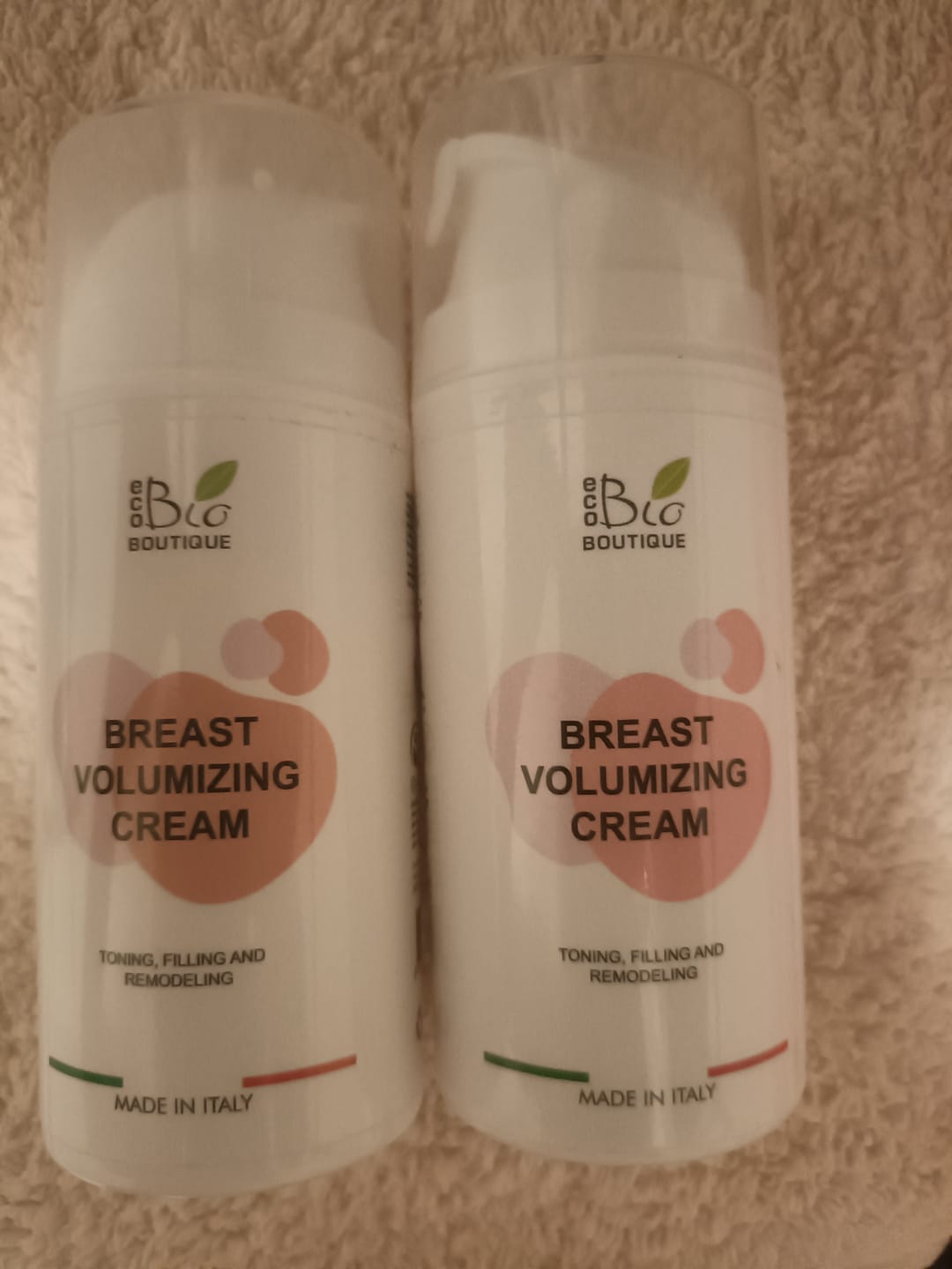Customer photo review of Crema Voluminizadora de Pecho