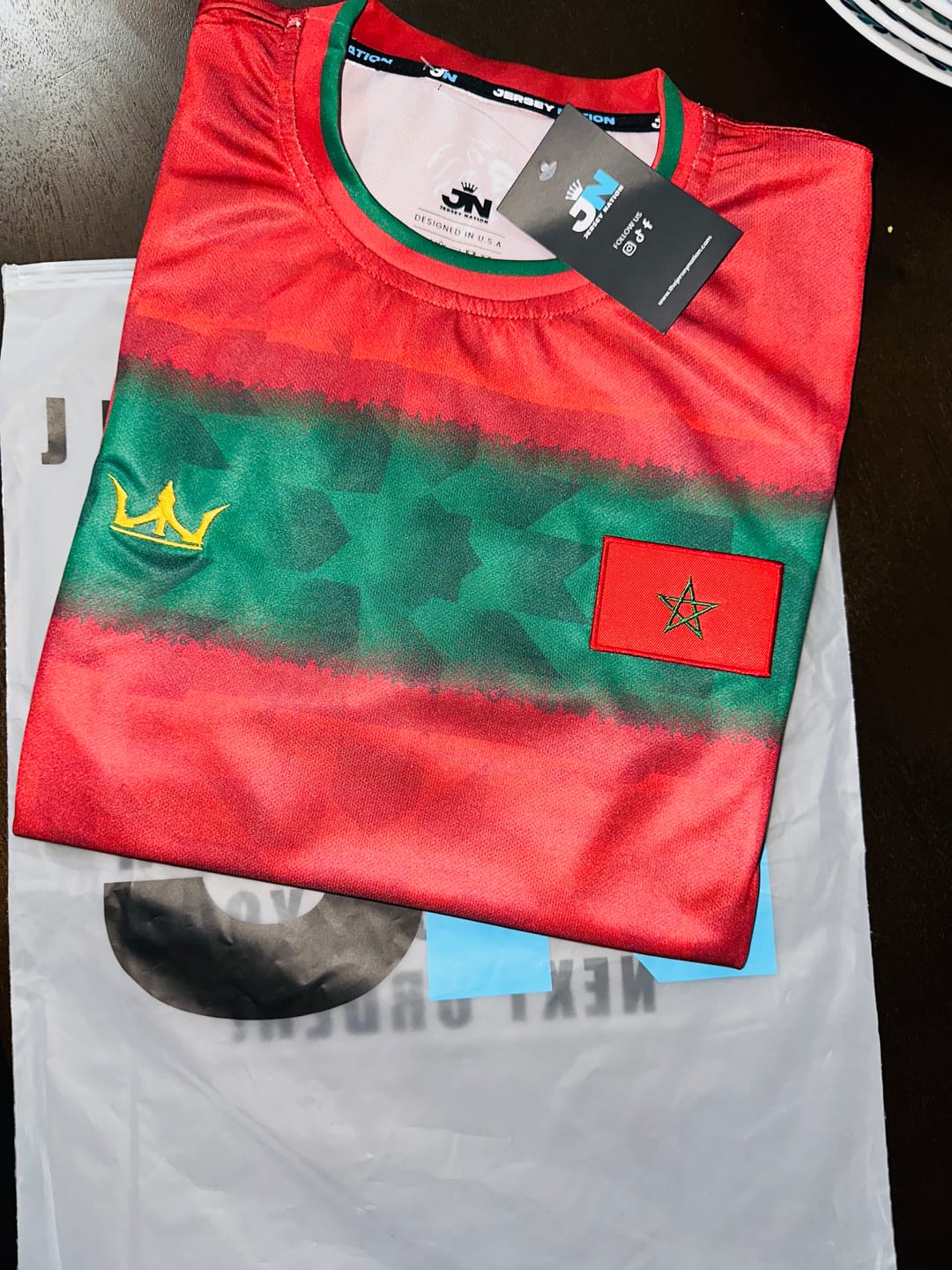 Customer photo review of Morocco Custom Football Jersey