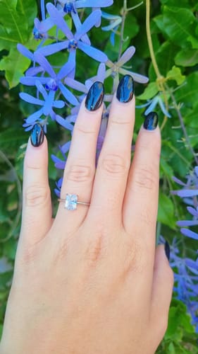 Customer photo review of The Madeline Emerald Sapphire Ring